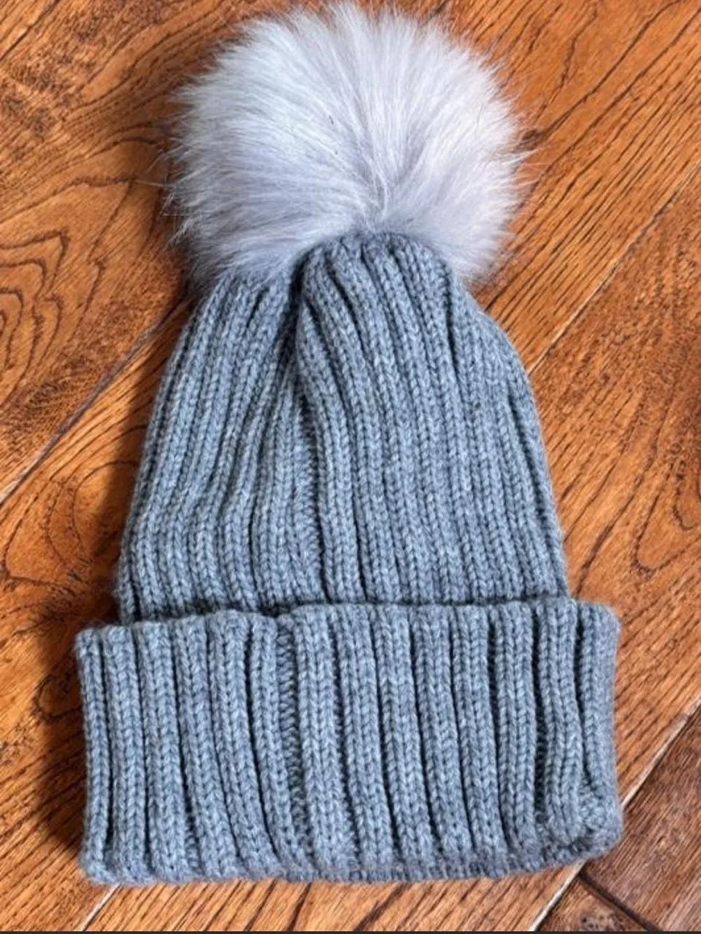 UGG Gray Knit Pom Beanie